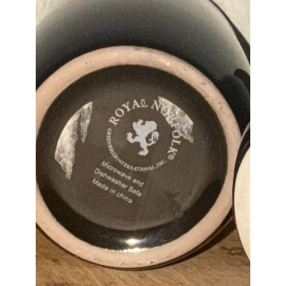 Set Of 3 Black Coffee Mugs Corelle & Royal Norfolk Stoneware Microwave & Dishwas - Picture 3 of 7